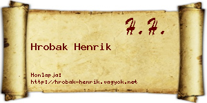 Hrobak Henrik névjegykártya