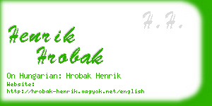 henrik hrobak business card